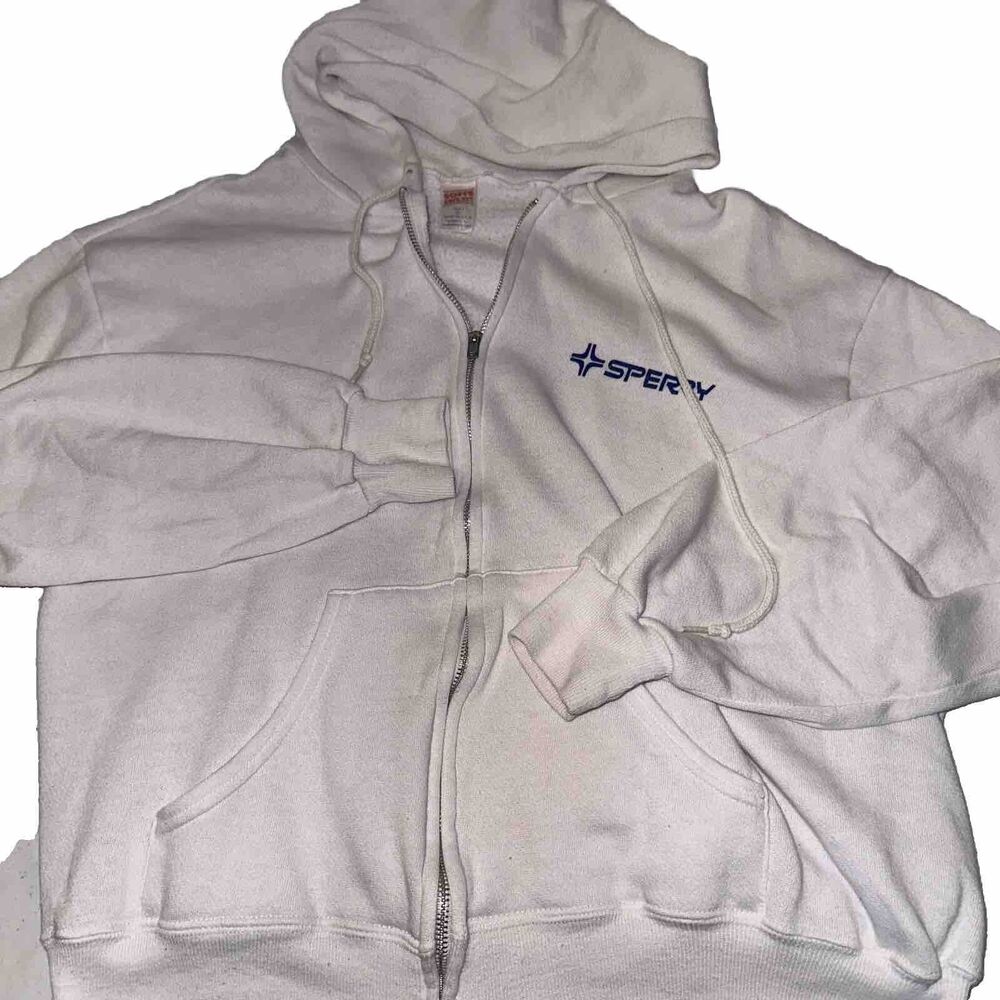 Vintage Sperry Software Sweats Women’s Hoodie Size XL - White Full Zip  1980s